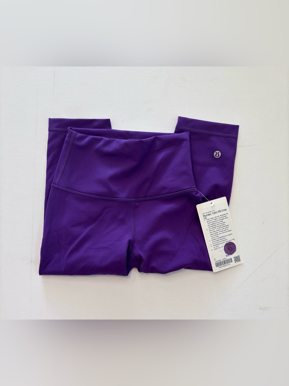 NWT Women's Lululemon College Purple Wunder Train High-Rise Crop 15" Size 2